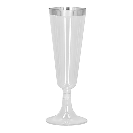 Verre à Champagne Plastique Argent - Lot de 4 Flûtes