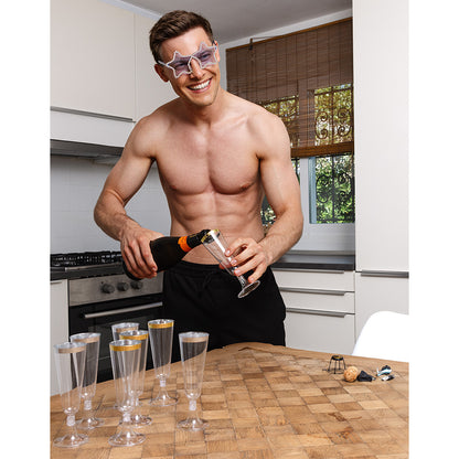 Verre à Champagne Plastique Argent - Lot de 4 Flûtes