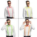 Kit Accessoires Neon Fluo Lunettes Nœud Bretelles Fête