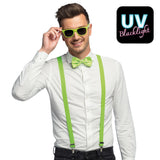 Kit Soirée Néon Vert Fluo - Lunettes, Nœud Pap' et Bretelles