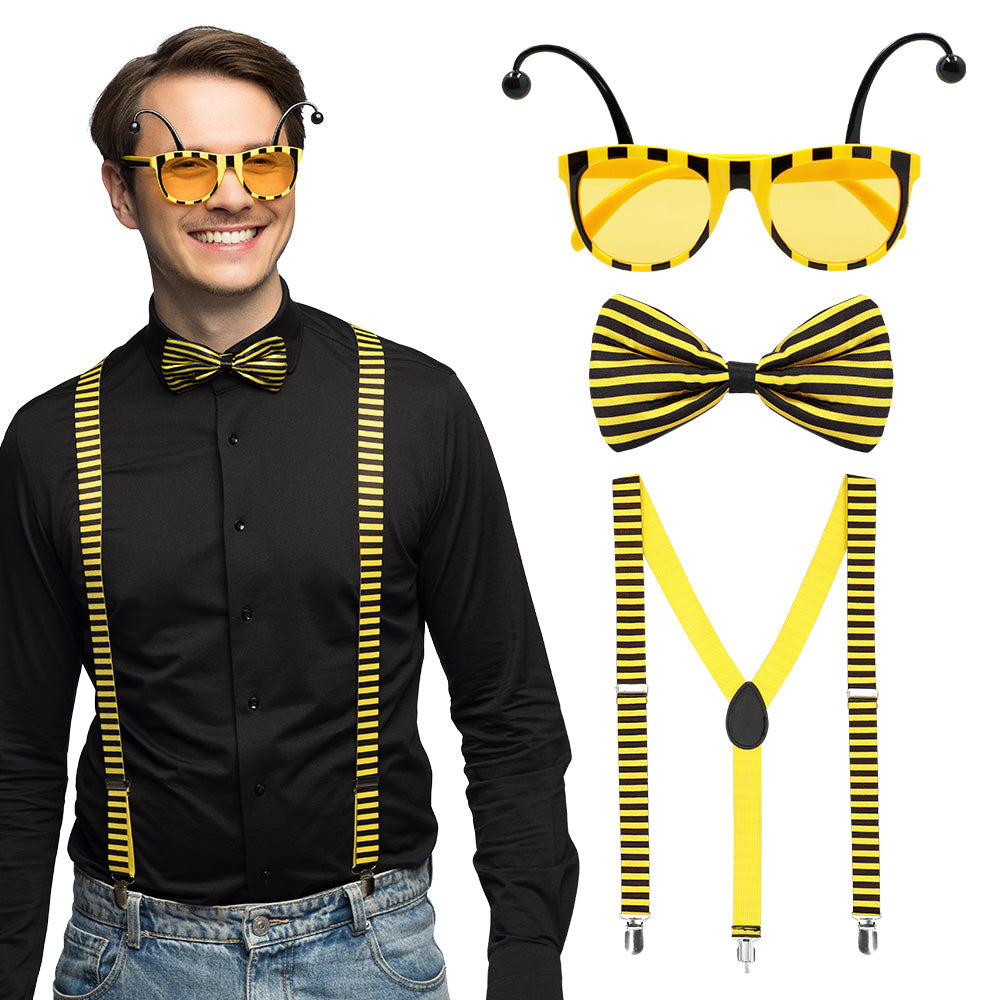 Kit Déguisement Abeille Adulte - Lunettes, Nœud Pap', Bretelles