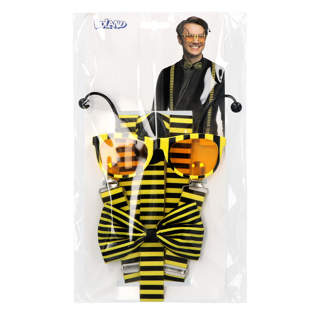 Kit Déguisement Abeille Adulte - Lunettes, Nœud Pap', Bretelles