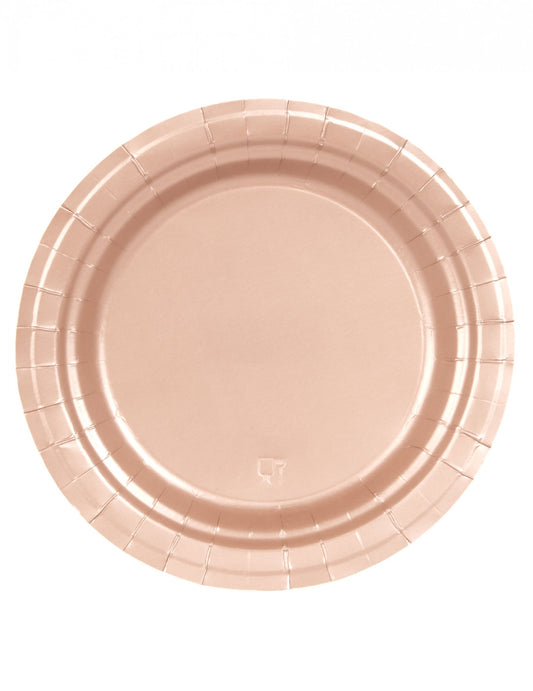 16 Assiettes en carton rose gold 23 cm