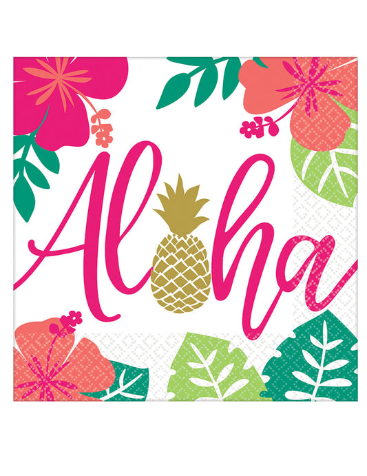 16 Serviettes en papier Aloha chic 33 x 33 cm