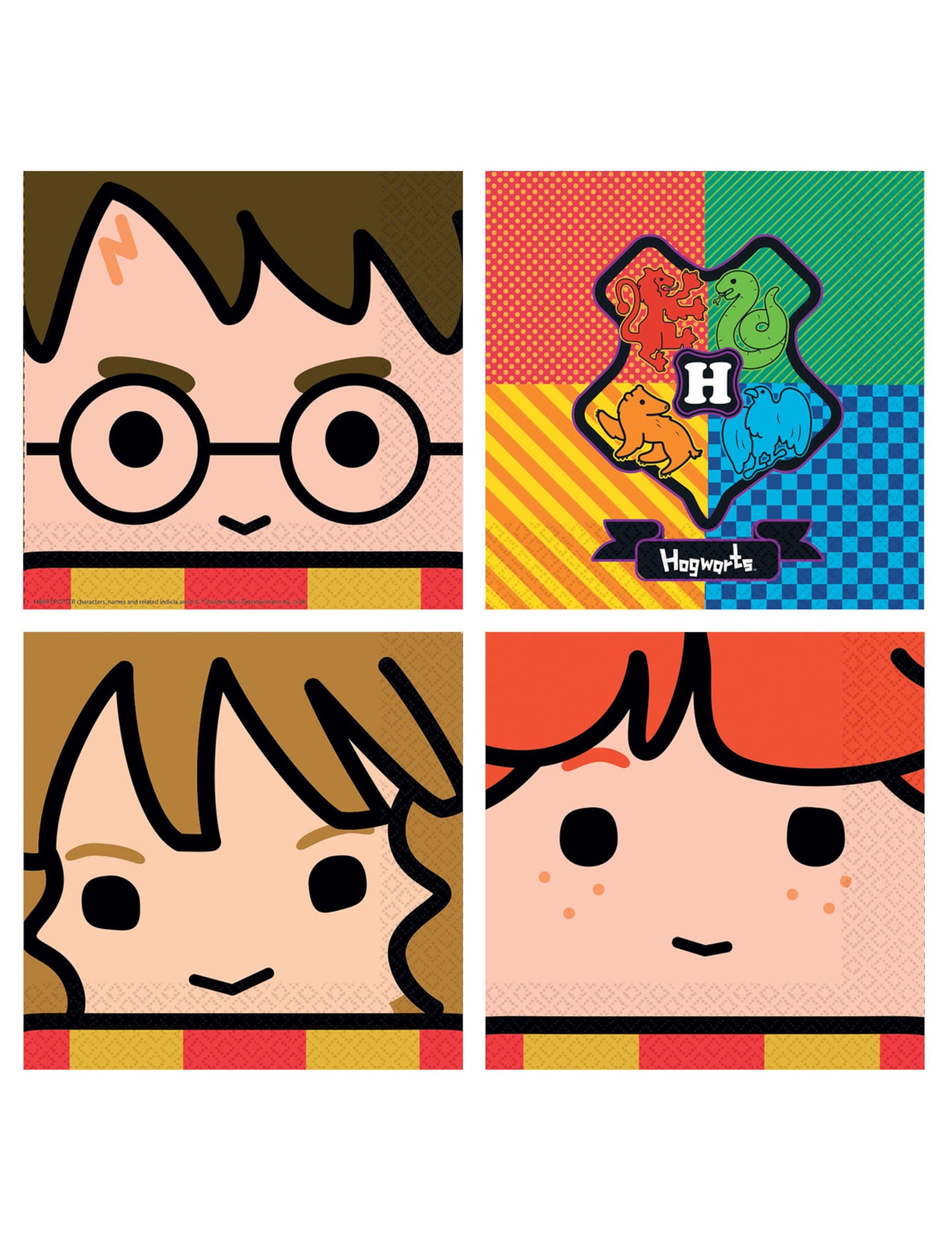 16 Serviettes en papier kawaii Harry Potter 33 x 33 cm