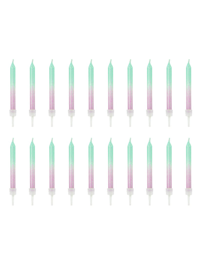 20 Bougies d'anniversaire iridescentes 6 cm