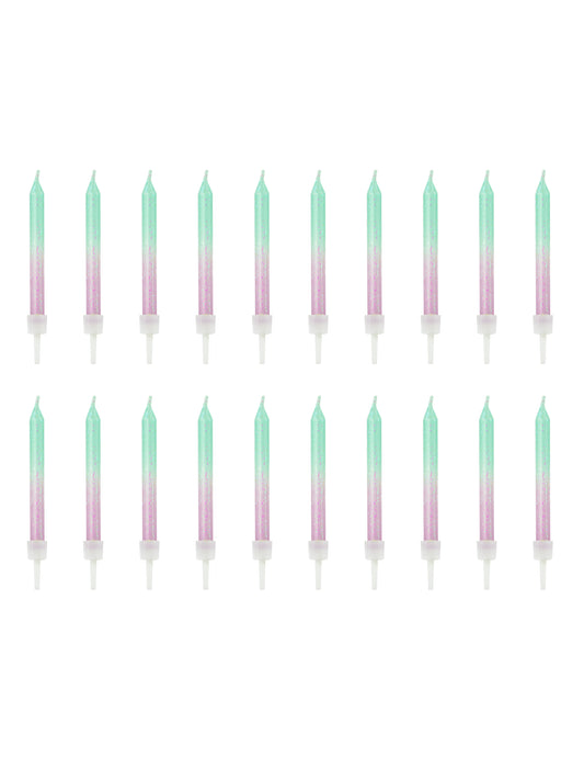 20 Bougies d'anniversaire iridescentes 6 cm