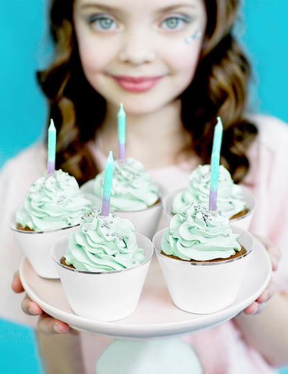 20 Bougies d'anniversaire iridescentes 6 cm