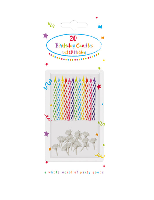 20 Bougies multicolores