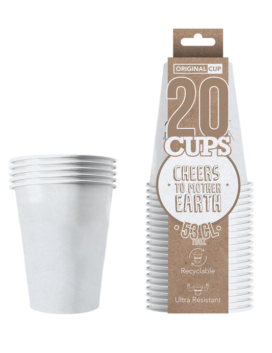 20 Gobelets américains carton recyclable blanc 53 cl