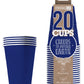 20 Gobelets américains carton recyclable bleu 25 cl