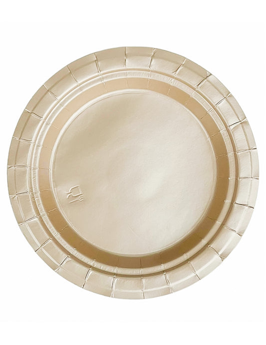 20 Petites assiettes en carton doré mat 18 cm