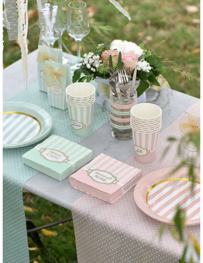 20 Petites serviettes en papier Baby shower rose 25 x 25 cm