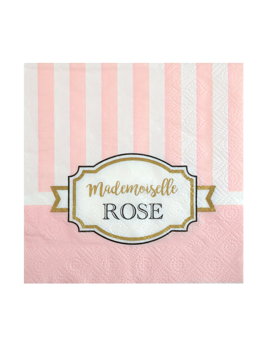 20 Petites serviettes en papier Baby shower rose 25 x 25 cm