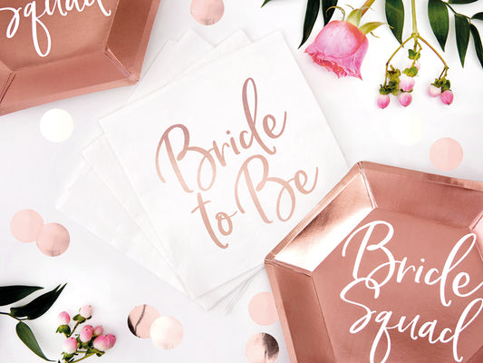 20 Serviettes en papier Bride to be rose gold 33 x 33 cm