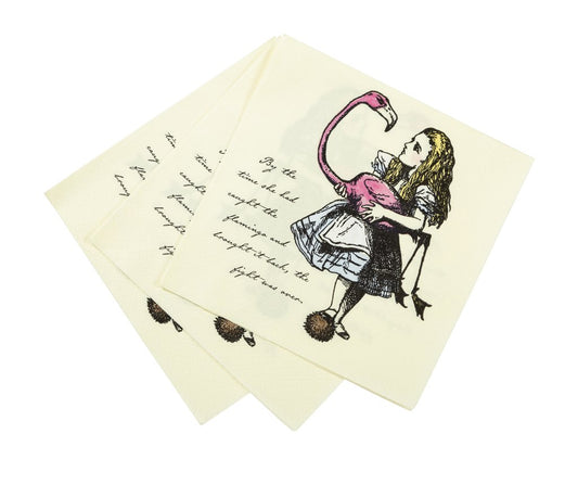 20 Serviettes en papier Alice au Pays imaginaire 33 x 33 cm