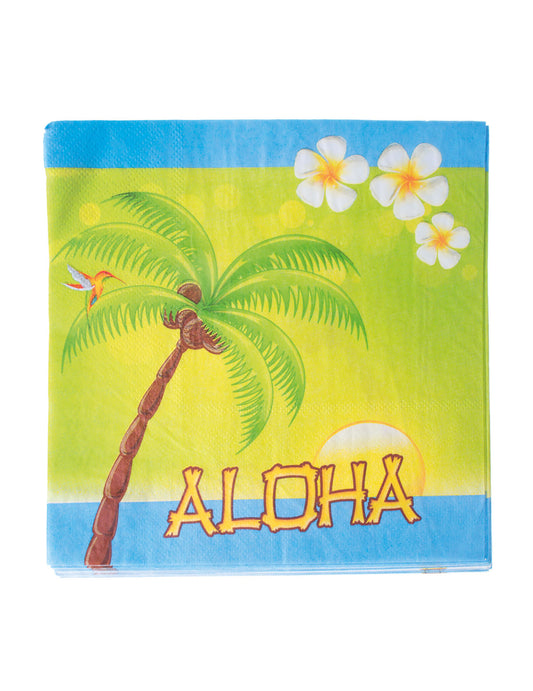 20 Serviettes en papier Aloha 33 x 33 cm