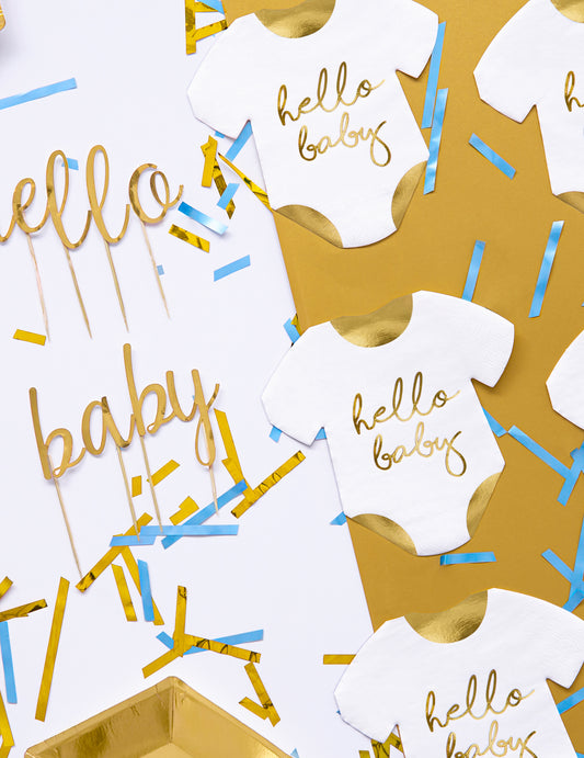 20 Serviettes en papier body Hello baby 16 x 16 cm