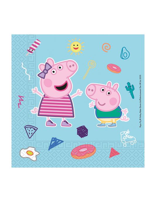 20 Serviettes en papier compostable Peppa Pig 33 x 33 cm