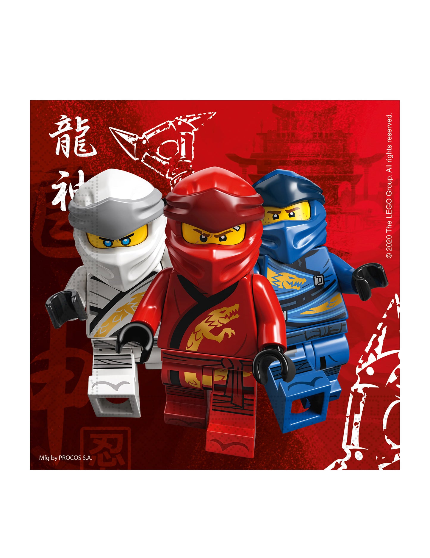 20 Serviettes en papier FSC® Lego Ninjago 33 x 33 cm