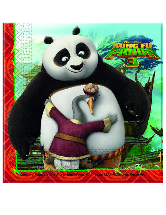 20 Serviettes en papier Kung Fu Panda 3 33 x 33 cm