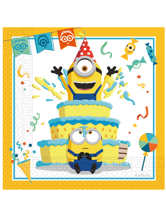 20 Serviettes en papier Minions 33 x 33 cm