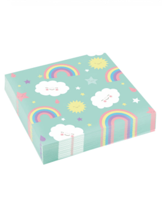 20 Serviettes en papier Petit Nuage menthes 33 x 33 cm