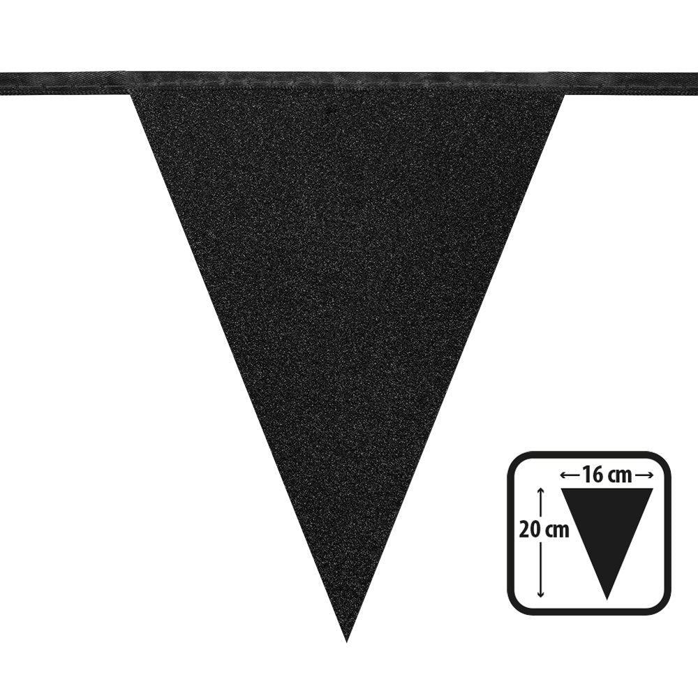 Banderole Fanions Noirs 16cm - Décoration Fête Anniversaire