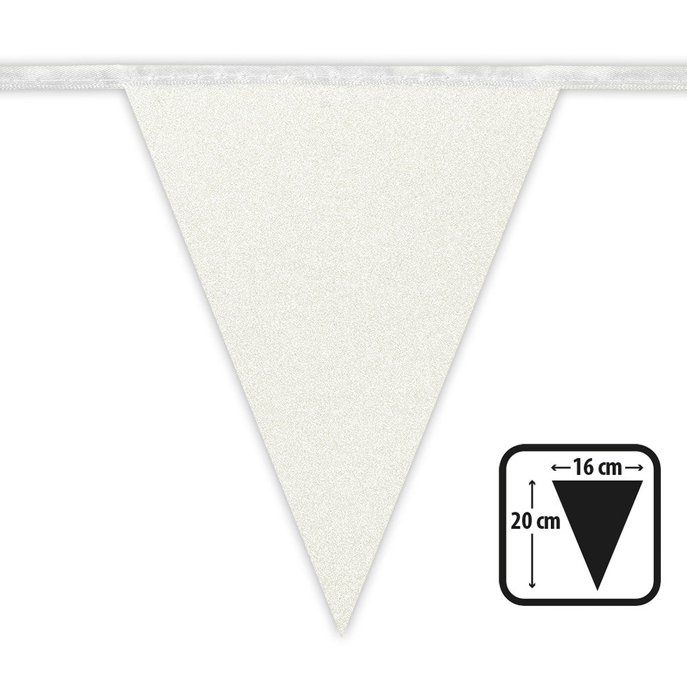 Guirlande Fanions Blanc Ivoire 16cm - Décoration Fête