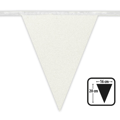 Guirlande Fanions Blanc Ivoire 16cm - Décoration Fête