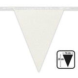 Guirlande Fanions Blanc Ivoire 16cm - Décoration Fête