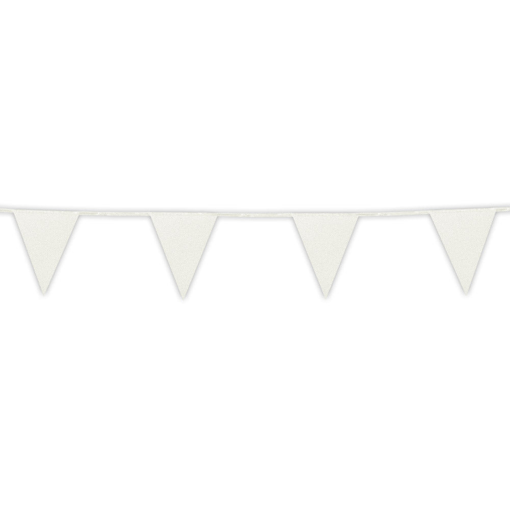 Guirlande Fanions Blanc Ivoire 16cm - Décoration Fête