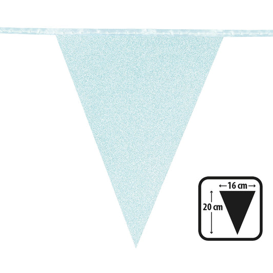 Guirlande de Fanions Turquoise Paillettes - 4m de Décoration