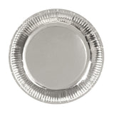 Assiettes Argentées Ondulées - Vaisselle Festive Réutilisable