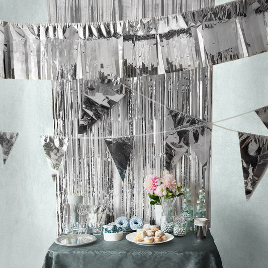 Assiettes Argentées Ondulées - Vaisselle Festive Réutilisable