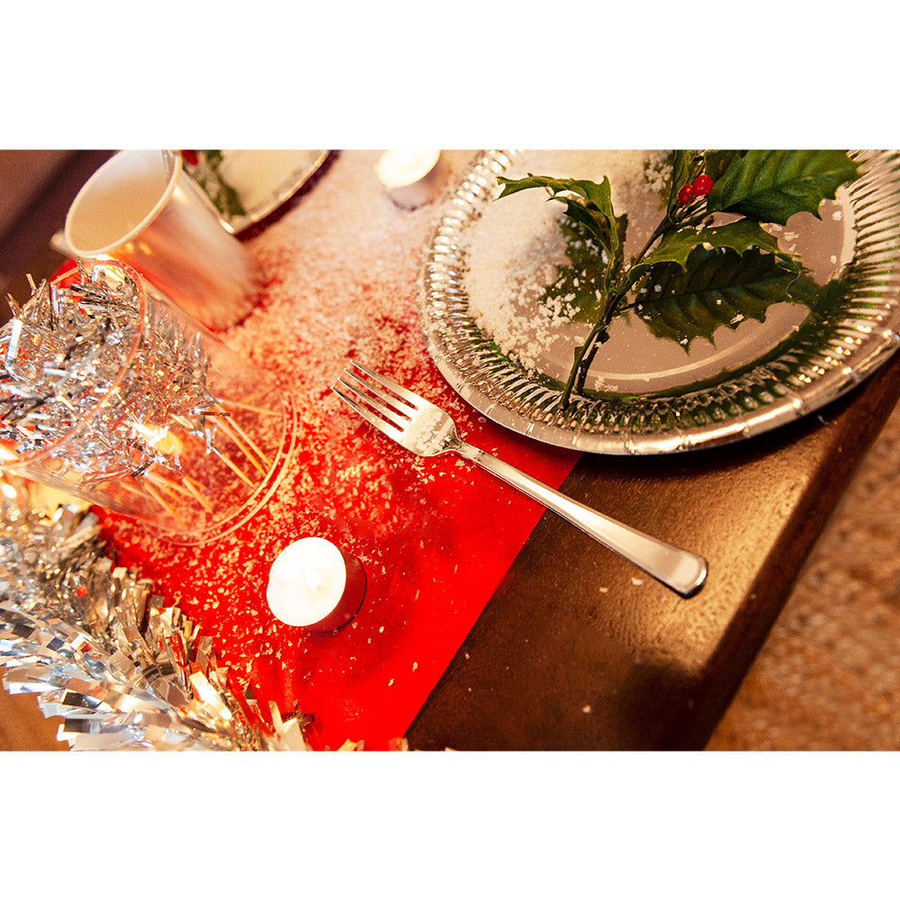 Assiettes Argentées Ondulées - Vaisselle Festive Réutilisable