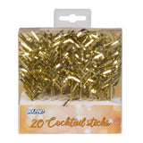20 Bâtonnets Cocktail Paillettes Or - Décoration Soirée Festive