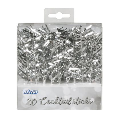 20 Bâtons Cocktail Argent - Décoration de Fête Brillante