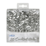 20 Bâtons Cocktail Argent - Décoration de Fête Brillante