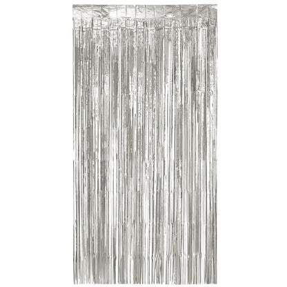 Rideau de Franges Argent 2x1m - Décoration Fête Étincelante