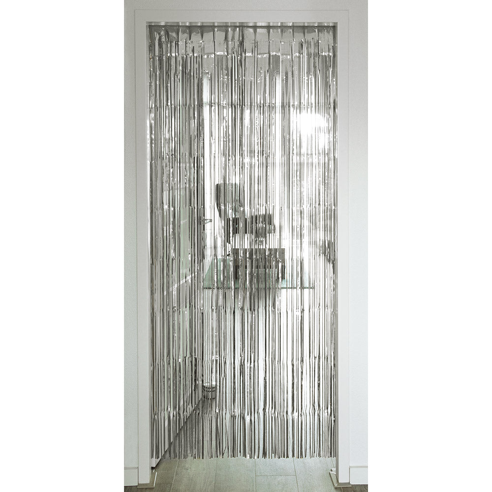 Rideau de Franges Argent 2x1m - Décoration Fête Étincelante