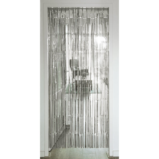 Rideau de Franges Argent 2x1m - Décoration Fête Étincelante