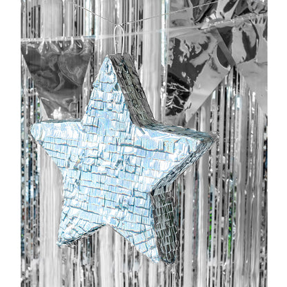 Rideau de Franges Argent 2x1m - Décoration Fête Étincelante