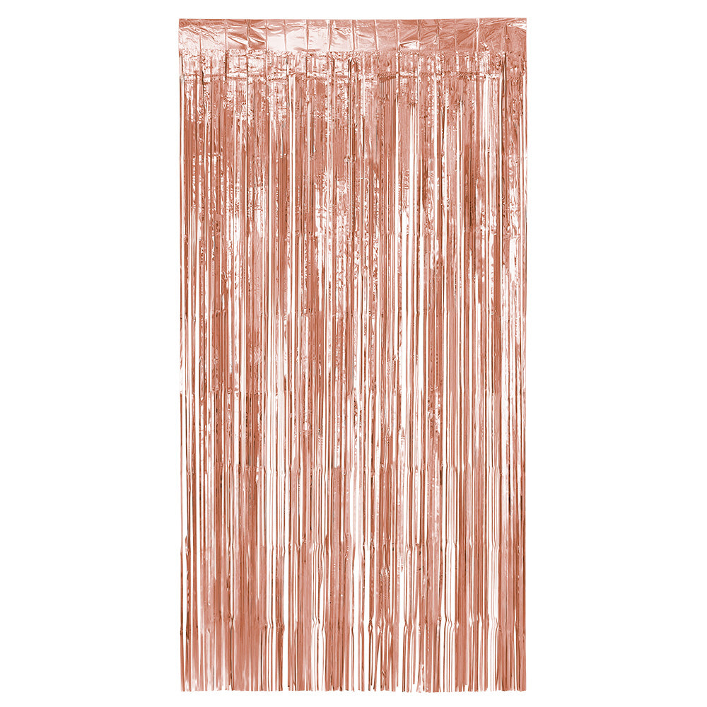 Rideau Franges Métallisé Cuivre 100x200 cm - Décoration Fête