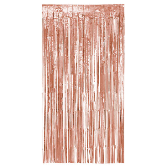 Rideau Franges Métallisé Cuivre 100x200 cm - Décoration Fête