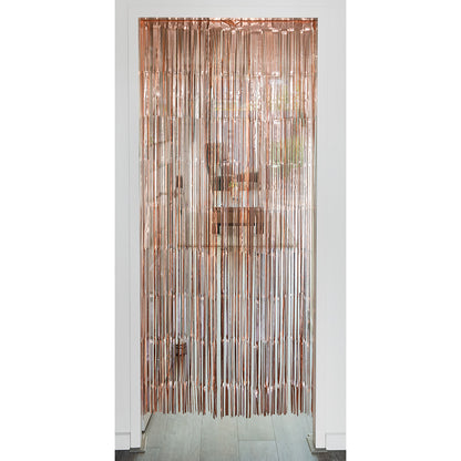 Rideau Franges Métallisé Cuivre 100x200 cm - Décoration Fête