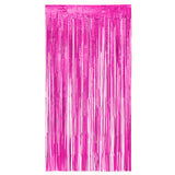 Rideau à Franges Métallisé Rose Fuchsia 2x1m
