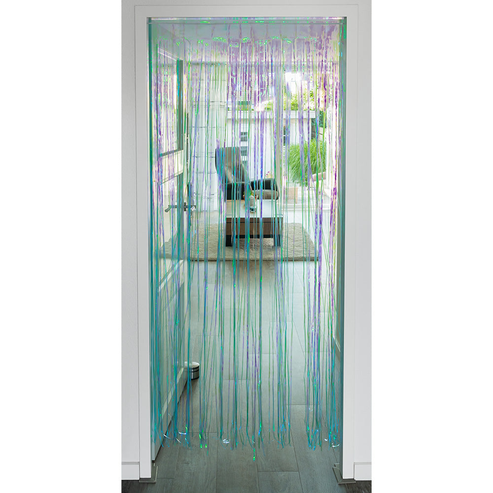 Rideau Lamé Holographique Turquoise 2x1m - Décoration Fête