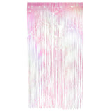 Rideau Frangé Rose et Blanc Iridé 2x1m - Décoration Fête