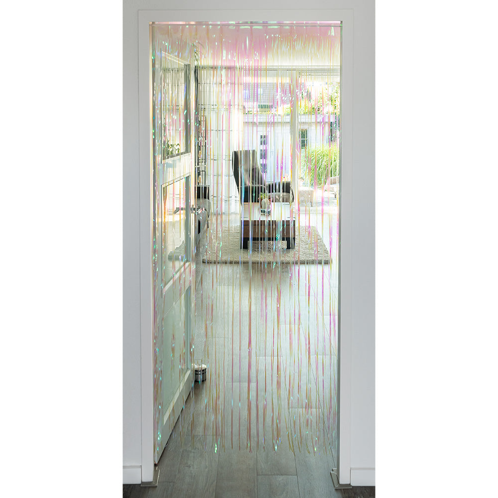 Rideau Frangé Rose et Blanc Iridé 2x1m - Décoration Fête